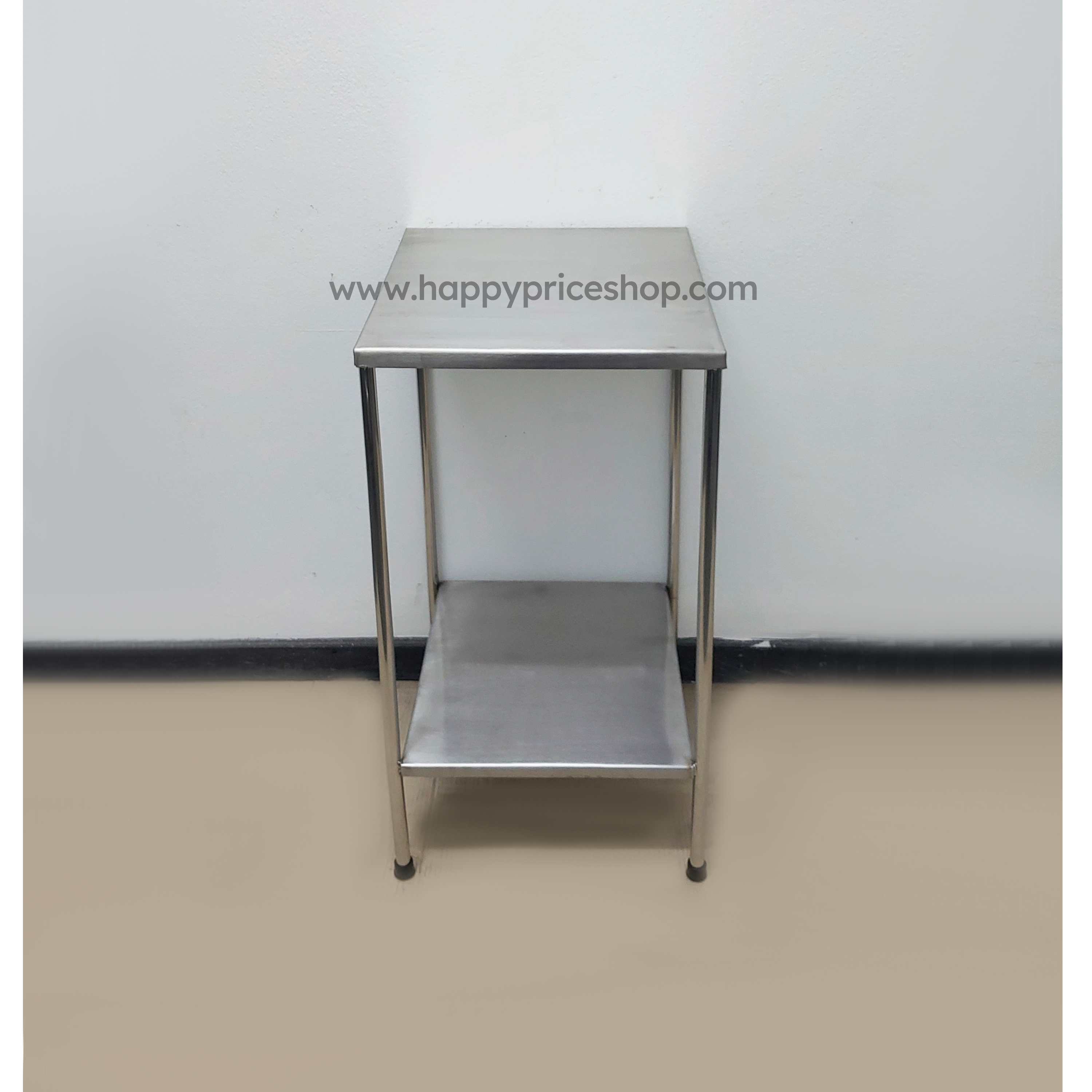 โต๊ะสแตนเลส2ชั้น ยาว40ซม. กว้าง40ซม. สูง80ซม. ชั้นล่างไม่มีกันตก